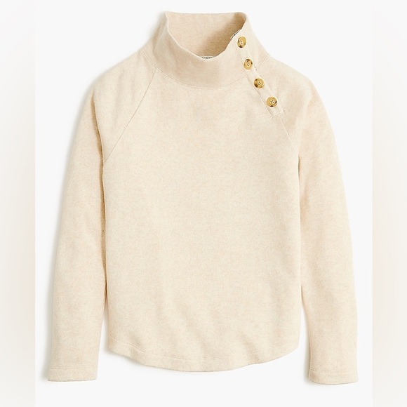 J Crew Wide Button Collar Sweatshirt Pullover - Picture 2 of 7